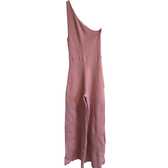 Lilac Wave Ribbed-Knit Waverly Wide-Leg Off-Shoulder Jumpsuit - Picture 7 of 7